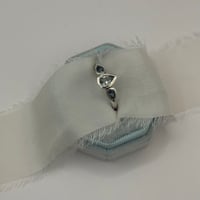 Image 4 of Aquamarine & Apatite Trio Teardrop Ring