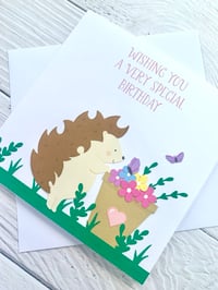 Image 4 of Handmade Hedgehog Birthday Card - Cute Animal Card with Flower Pot - Perfect for Nature Lovers