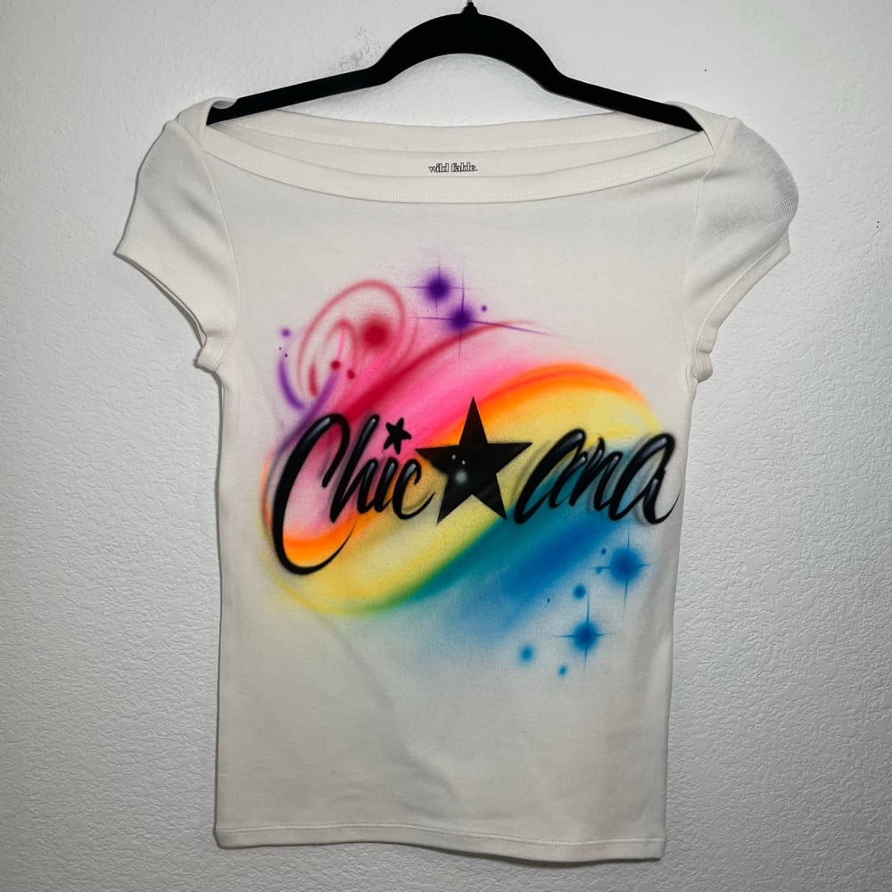 Image of CHIC ⭐️ ANA RAINBOW AIRBRUSH TEE 