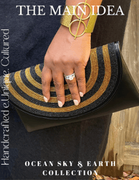 Image 3 of Furaha Black & Gold Beaded Clutch (2 Sizes)