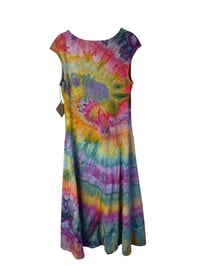 Image 7 of S Stretch Knit Fit and Flare Midi Dress in Euphoria Spiral Ice Dye