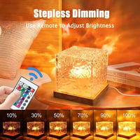 Image 2 of 3/16 Colors Water Ripple Projector Dynamic Rotating LED Night Light with Remote Dimming Family Bedro