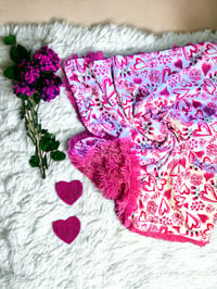 Image 3 of Raspberry & Pink Hearts Baby Blanket