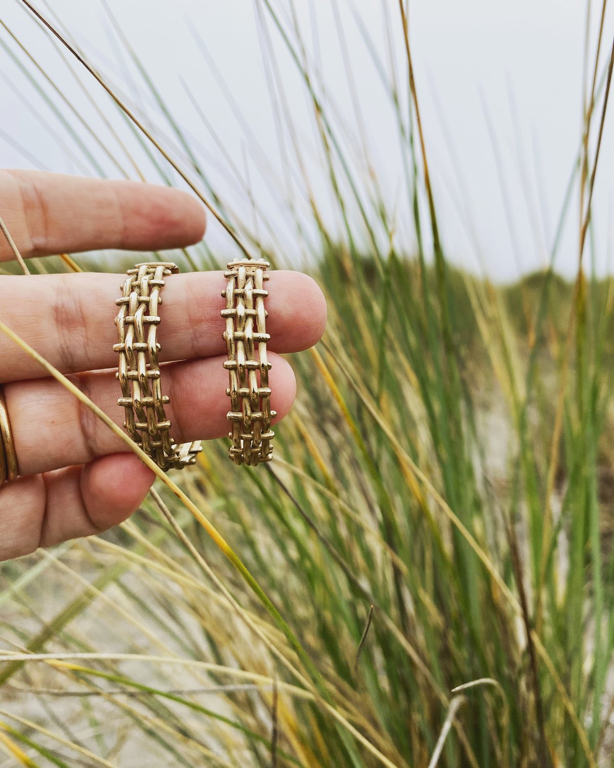 Image of Bronze Weaver Hoops 