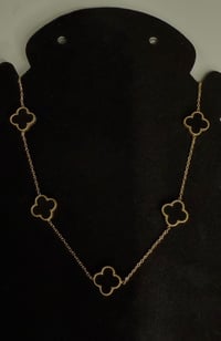 Image 3 of clover necklace 18k gold plated water proof and tarnish free 