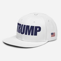 Image 2 of Trump 45-47 USA Flag White - Snapback Hat