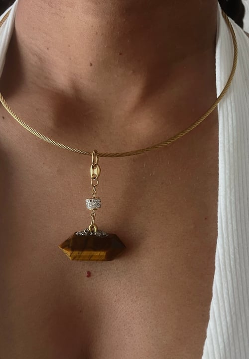 Image of MONA • Tiger's Eye Circle Necklace