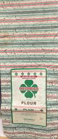 Feedsack Chesterfield Flour 25lb bag with label, 