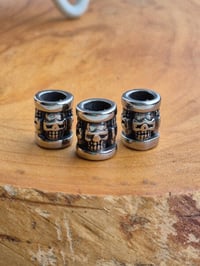 Image 1 of Stainless Steel Skull Barrel Bead