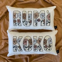 Image 1 of Vintage daisy personalised cushion 