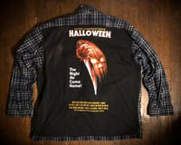 Upcycled “John Carpenter’s Halloween” t-shirt flannel
