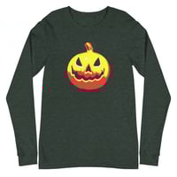 Image 16 of Long Sleeve Tee (Adult M/F) - Jack O Lantern Vintage Red-Yellow
