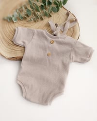Image 2 of Newborn boys bodysuit for photosession Robbie| cold beige