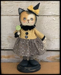 Calico Cat witch Folk Art Original Doll Penny Grotz 