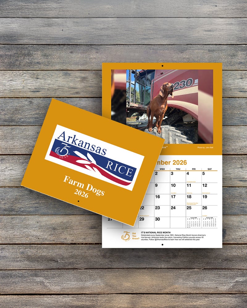 2026 Arkansas Rice Farm Dog Calendar