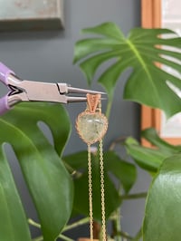 Image 4 of Gold Peridot Heart Crystal  Necklace