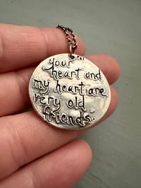 Image 7 of sapphire pendant with hand engraved Rumi quote