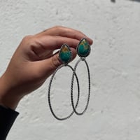 ROPEY TURQUOISE HOOPS 