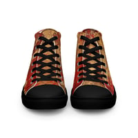 Image 10 of Gold and Red Textured Antique Goth Inspired Women’s high top canvas shoes