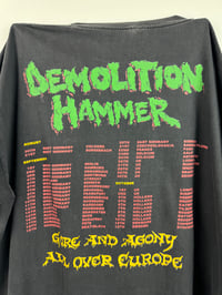 Image 4 of 🗡️ 1990  Demolition Hammer Tortured Existence " Gore And Agony All Over Europe" tour shirt (1)