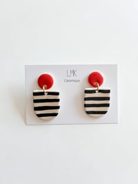 Paire de boucles d'oreilles céramique BOOMA rouge