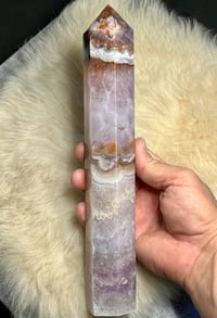 Image 4 of Large Amethyst With Mexican Lace Agate Generator #2411