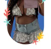 Michelle Vanea ruffle shorts and bikini top