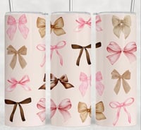 Pink & brown bows 20oz tumbler 