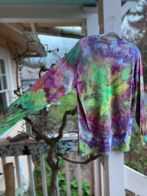 Image of Party At Your Own Pace Long Sleeve Tie Dye Shirt Size Medium