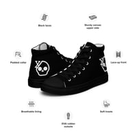 Image 1 of Black & White Men’s High-Top Canvas Shoes 