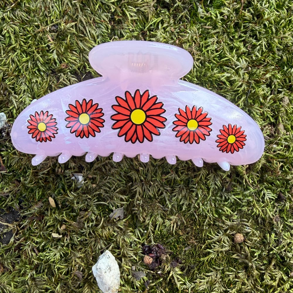 Image of Red Daisy Hair Clip