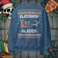 Image 1 of Sleighin' Slices Ugly Christmas Sweatshirt