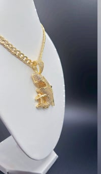Image 4 of GOLD DIAMOND SHARK NECKLACE 