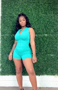 Image 5 of SnapBack 2pc biker shorts set ( teal green)