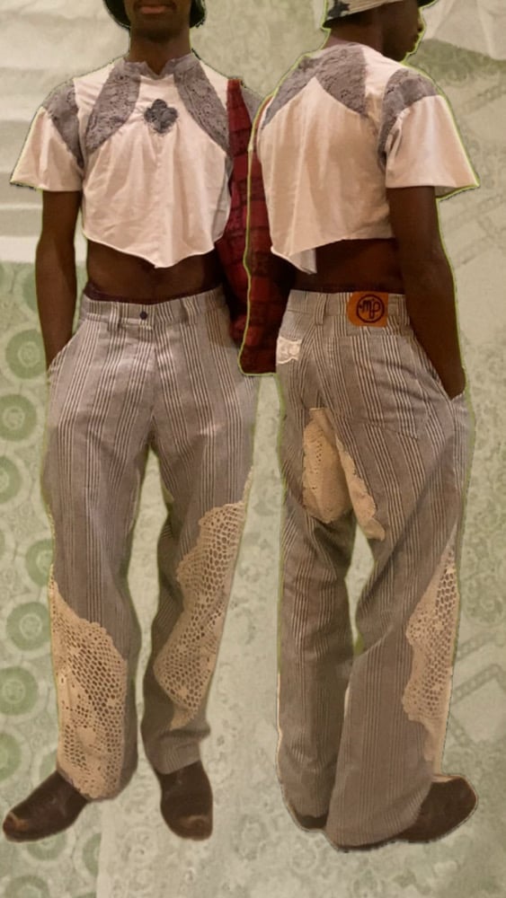 City Trouser (pinstripe n lace) 