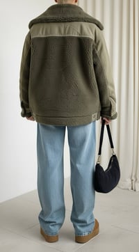 Image 3 of Veste bi-matière kaki