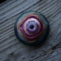 Image 1 of Custom Swappable Phone Grip for smartphones, reflective pupil, pink glow in the dark