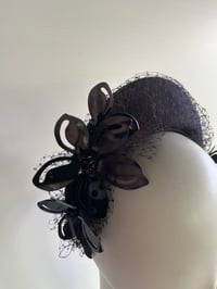 Image 3 of Black felt halo w acrylic flowers.