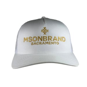 Image of MSONBRAND White/Gold Trucker