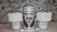 Image 2 of PERSONALISED ROSE MEMORIAL CANDLE SET