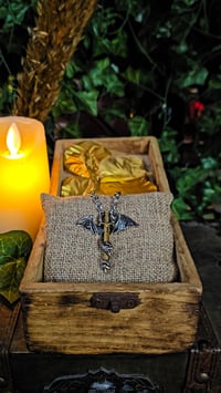 Image 2 of 👑The Armored Kingdom Blade of the Dragonlord Necklace 316L Stainless Steel High-Polish Silver