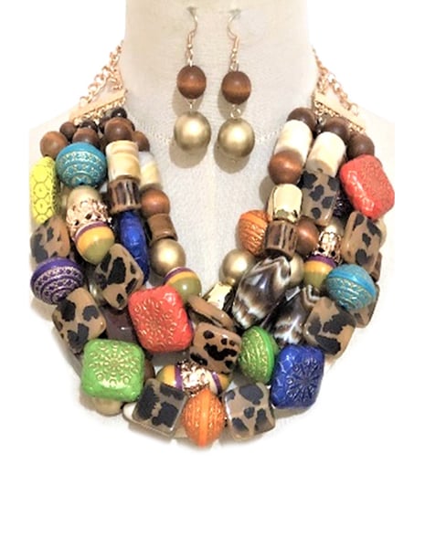 Image of Leopard muti color Necklace 