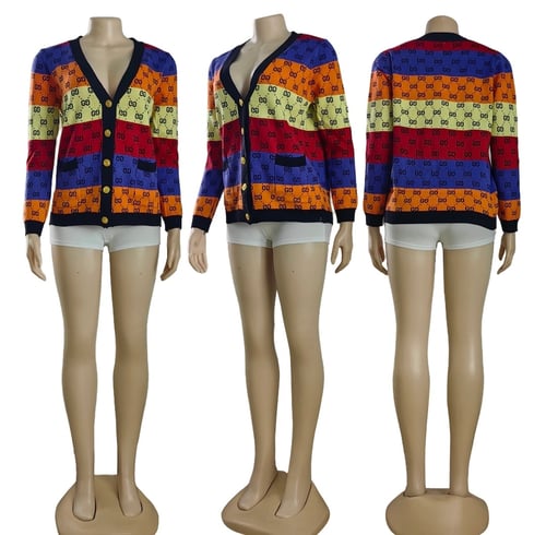 Image of Preppy Chic Cardigan(Orange,Purple,Yellow, Red)