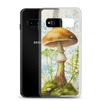 Image 4 of Gorgeous Blue Filigree and Orange Mushroom Fungus Clear Case for Samsung®