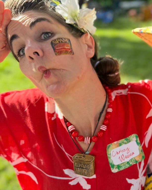 Ceramic "SPAM" Pendant Brown Glaze - Free Shipping