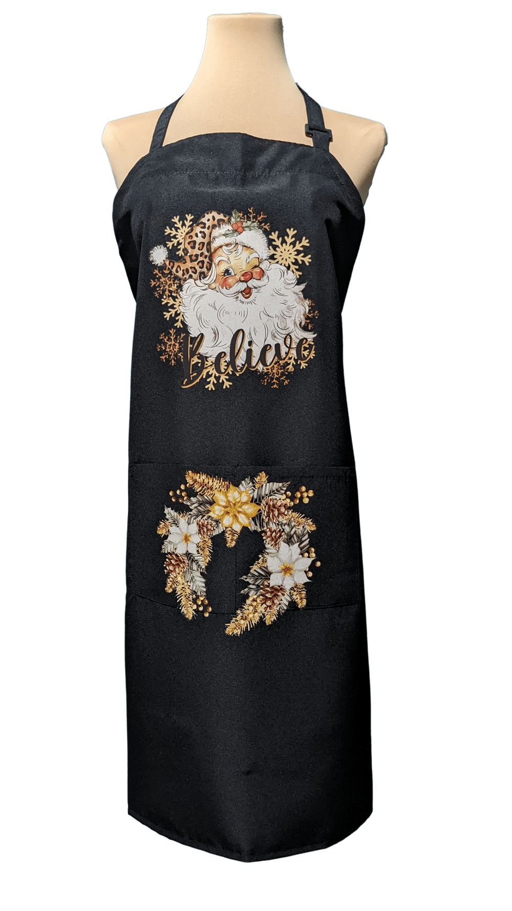 Image of Santa Believe Christmas Apron (black)