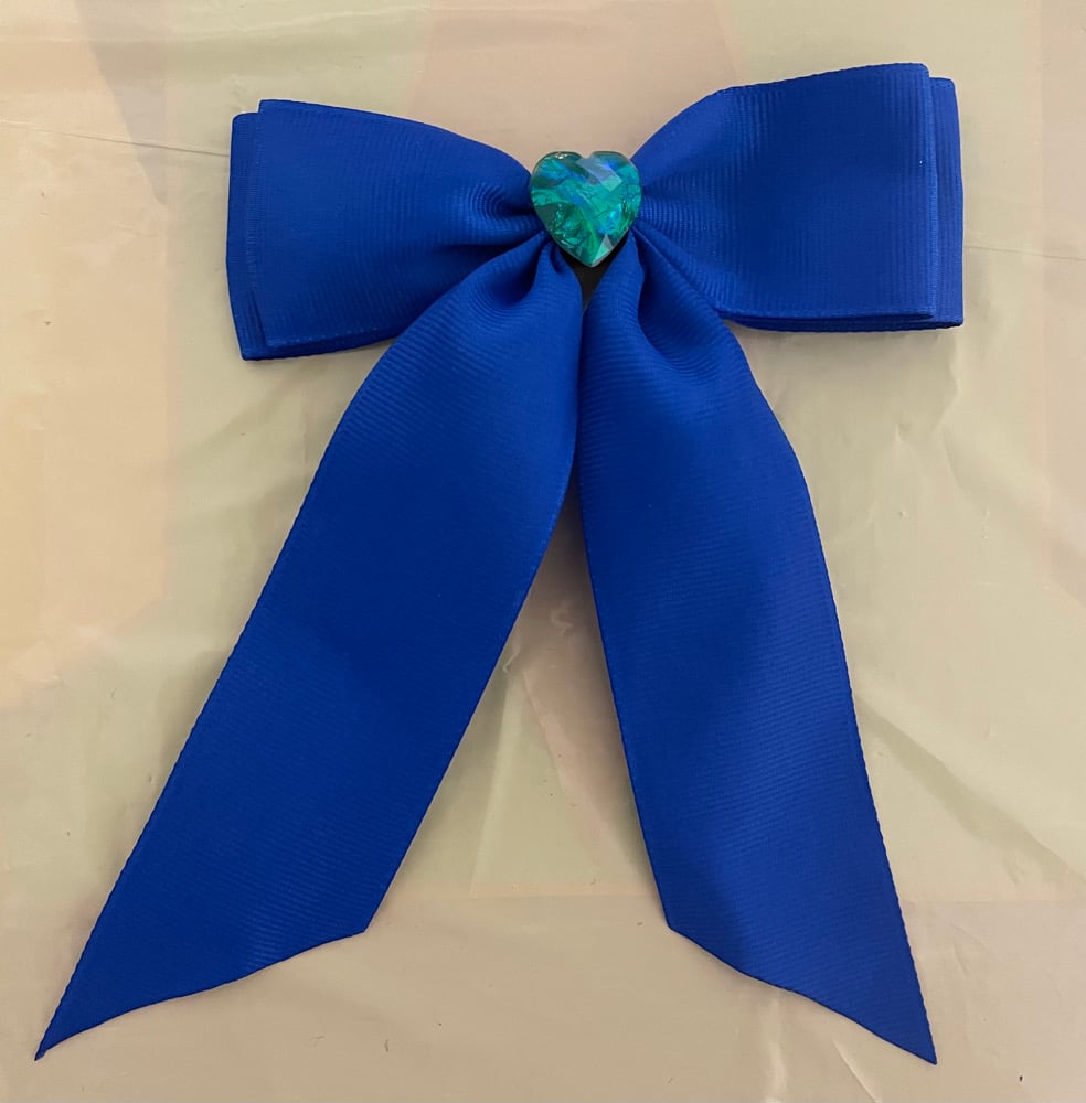 Royal blue bow with tails 