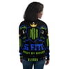 BOSSFITTED Black Neon Green and Blue Unisex Bomber Jacket