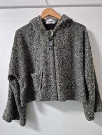 Image 2 of Kylie Jane Cropped Cape jacket - grey/black boucle