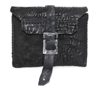 Image 1 of Object Dyed Black Reverse Culatta Leather Zip Cardholder